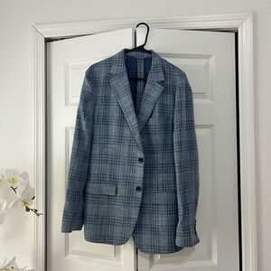 Classic Blue Checkered Men's Blazer